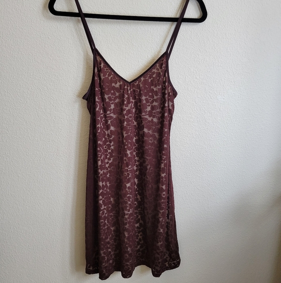 Xhilaration Dresses & Skirts - Xhilaration Floral Brown Chemise Rayon & Polyester Blend Ladies Size Small